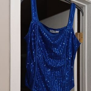 Blue Sequin Women's Top